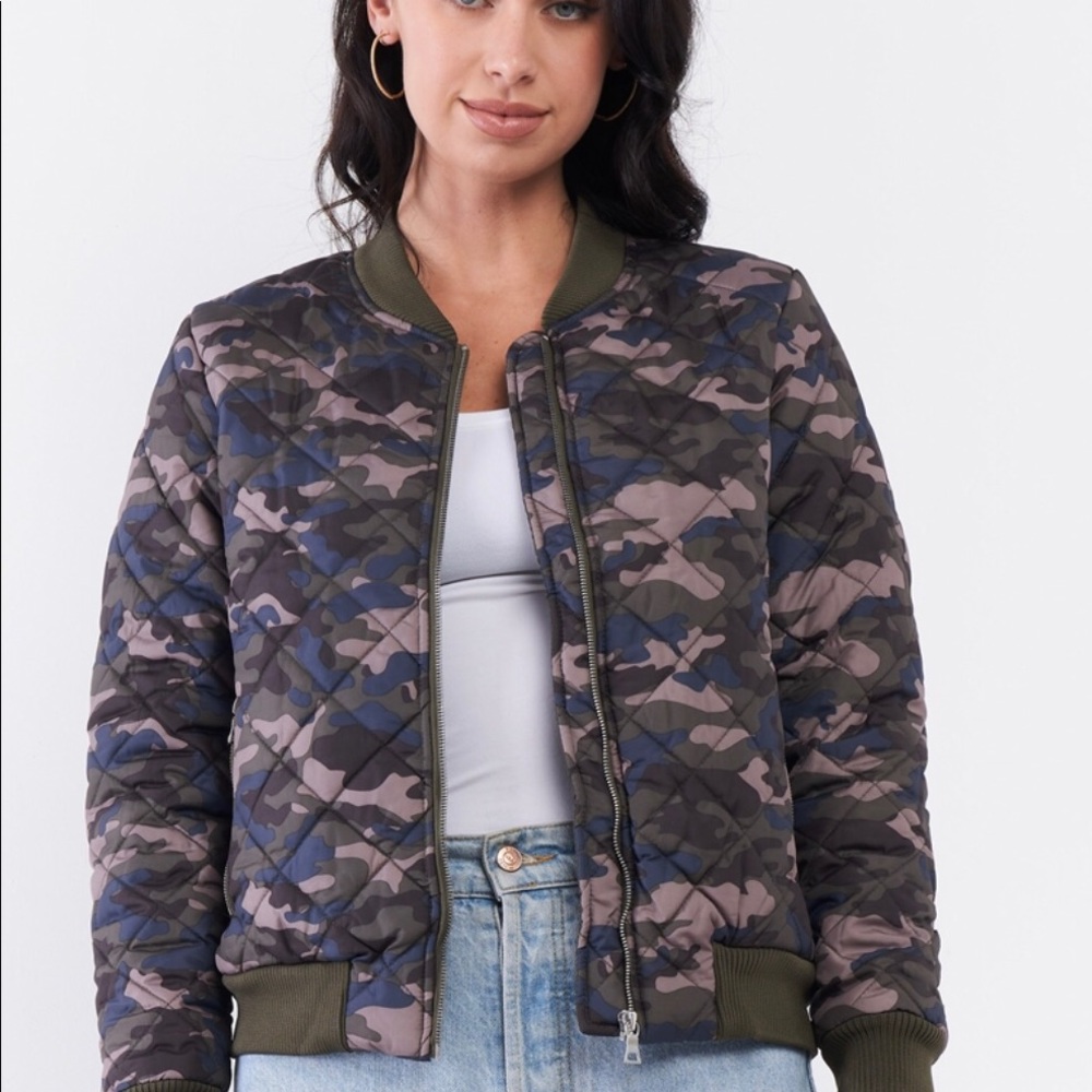 Camo Printed Bomber Jacket